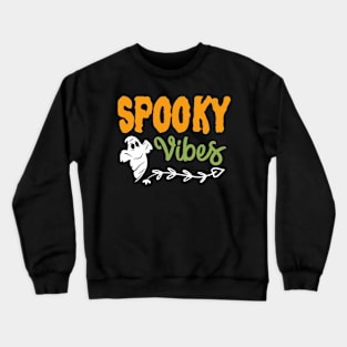 Ghost Design Halloween Tee Spooky Vibes Halloween Party Crewneck Sweatshirt